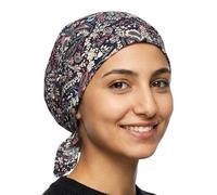 Cool4 Sommer Kopftuch Strand Bandana Meer Beanie Sonne Sonnenschutz Mütze Chemo Cap A04 (Navy mit rosa beigem Paisley Floralmuster)