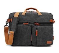 CoolBELL umrüstbarer Rucksack, Schultertasche, Kuriertasche, 5506 Canvas Black 17.3 Inches