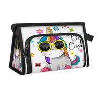 Coole Cartoon-Einhorn-Reise-Kulturbeutel für Damen, Herren, Mädchen, Jungen, niedliches Einhorn, multifunktional, Make-up-Tasche, Kosmetik-Organizer, Duschtasche, farbe, M, Taschen-Organizer
