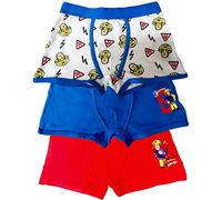 Coole-Fun-T-Shirts 3X Jungen Boxershorts Unterhosen, kompatibel zu FEUERWEHRMANN SAM MEGAPACK Set Kinderslips Schlüpfer Unterwäsche Gr.122/128 (122/128)