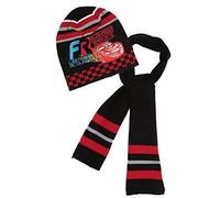 Coole-Fun-T-Shirts Cars Set Mütze + Schal Kinder Original Lightning McQueen Wintermütze Jungen Schal Schwarz