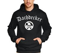 Coole-Fun-T-Shirts DACHDECKER Roofing Skull Hoodie Sweatshirt schwarz Gr.2XL