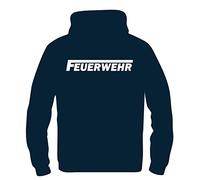 Coole-Fun-T-Shirts Feuerwehr reflektierender Druck Kinder Sweatshirt mit Kapuze Hoodie Dunkelblau, Gr.164cm