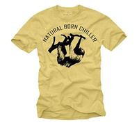 Coole Fun T-Shirts für Herren Natural Born Chiller T-Shirt Vintage gelb Größe XXXXXL