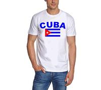 Coole-Fun-t-Shirts Herren t-Shirt Kuba Flagge - Cuba Libre Weiss GR.M
