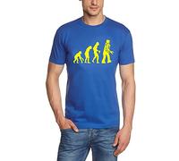 Coole-Fun-T-Shirts Herren T-Shirt Robot Evolution Big Bang Theory!, blau-gelb, XL, 10845