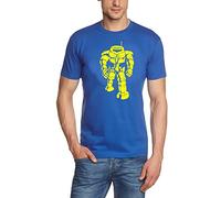 Coole-Fun-T-Shirts Herren T-Shirt Sheldon Robot Big Bang Theory!, blau-gelb, XL, BK104