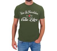 Coole-Fun-t-Shirts Herren t-Shirt Viva La Revolution Kuba Libre Vintage Oliv GR.L