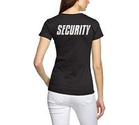 Coole-Fun-T-Shirts Security Damen T-Shirt + Cap ! Druck vo+hi ! schwarz Gr.S