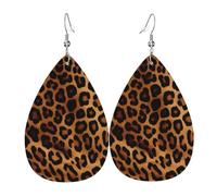 Coole Geparden-Leoparden-Ohrringe für Frauen, tropfenförmige Leder-Ohrringe, doppelseitig, baumelnd, leicht, Damen-Ohr-Accessoires, Schmuck, modisches Geburtstagsgeschenk