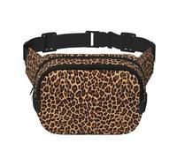 Coole Gürteltasche mit Geparden-Leopardenmuster, Unisex, verstellbar, quadratisch, doppellagig, für Outdoor-Aktivitäten, Reisen, Laufen, Wandern, Schwarz , Einheitsgröße