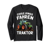 Coole Jungs Fahren Traktor Trecker Lustig Landwirt Bauern Langarmshirt