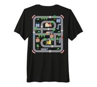 Coole Playmat Race Car Track On Back Dad Race Car Mat Premium T-Shirt