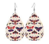 Coole Schmetterlings-Ohrringe für Damen, modische tropfenförmige Leder-Ohrringe für Damen, trendig, bunte Tropfen-Ohrringe