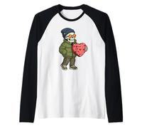 Coole Skelett-Pufferjacke mit Herzmotiv, Valentinstagsgeschenk Raglan