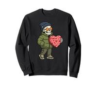 Coole Skelett-Pufferjacke mit Herzmotiv, Valentinstagsgeschenk Sweatshirt