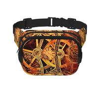 Coole Steampunk-Ausrüstung, Unisex, verstellbare Taille, quadratisch, doppellagig, Hüfttasche für Outdoor-Aktivitäten, Reisen, Laufen, Wandern, Schwarz , Einheitsgröße