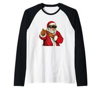 Coole Weihnachtsmann-Pose mit lustiger VR-Brille Kostüm Raglan