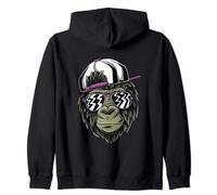 Cooler Affe mit Basecap und Sonnenbrille Gorilla Kapuzenjacke