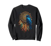 Cooler Blauer Rabe mit Traumfänger und Federn Sweatshirt