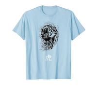 Cooler brüllender Tiger Tiger im japanischen Kanji T-Shirt