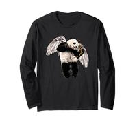 Cooler Panda Engel mit Flügeln und Bogen und Pfeil Langarmshirt