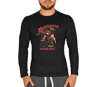 Cooles Biker Motiv Langarm Tshirt Herren aus Usa - Classic Bike Motor Block : Motorhead Garage Since 1937 - Motiv Longsleeve Motorradfahrer/Motorrad Gr: L