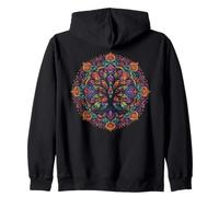 Cooles Lebensbaum-Symbol im Mandala-Kunst-Stil für Herren und Damen Kapuzenjacke