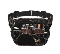 Cooles Schlagzeug-Set, Bauchtasche für Damen, wasserdicht, verstellbar, Hüfttasche, modisch, lässig, Crossbody-Tasche, Bauchtasche für Laufen, Workout, Wandern, Reisen, Schwarz, Einheitsgröße, Schwarz