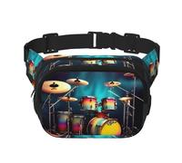 Cooles Schlagzeug-Set für Damen, Bauchtasche mit verstellbarem Riemen für Workout/Laufen/Wandern, Cross-Body-Bauchtasche, Schwarz , Einheitsgröße