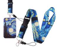 Cooles Schlüsselband für Schlüssel, Ausweis, Van Gogh, Kunst, Abzeichen, Schlüsselband für Männer, Frauen, Teenager, Breakaway, Kreuzfahrt, Schlüsselband für Schiffskarten (Sternennacht)