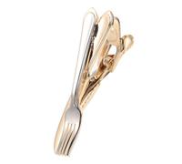 COOLHIYA Business Krawattennadel mit Messer und Gabel Design, Metall Krawattenhalter aus Kupfer, Herrenmode, ideal für formelle Dinner und Meetings, einzigartiges Besteck Motiv