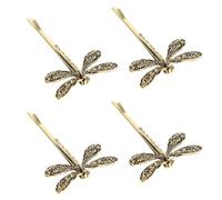 COOLHIYA Vintage Metall Haarklammern aus Zinklegierung 4 Stück mit Libellen Design Elegante Haarspangen Modisch Langlebig und Schonend für Damen für Tägliches Tragen und Feiern