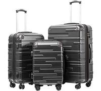 COOLIFE Koffer Set 3 TLG, M+L+XL, leicht ABS-Hartschale, Rollkoffer mit TSA | Leise 360° Rollen, Teleskopgriff, YKK-Reißverschlüsse, stoßfeste Ecken, für Familienreisen, Auslandsstudium, Skiurlaub