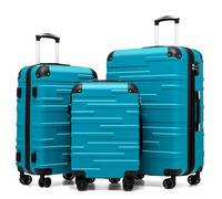COOLIFE Koffer Set 3 TLG, M+L+XL, leicht ABS-Hartschale, Rollkoffer mit TSA | Leise 360° Rollen, Teleskopgriff, YKK-Reißverschlüsse, stoßfeste Ecken, für Familienreisen, Auslandsstudium, Skiurlaub