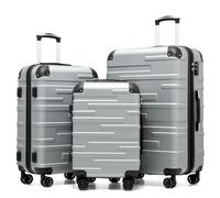 COOLIFE Koffer Set 3 TLG, M+L+XL, leicht ABS-Hartschale, Rollkoffer mit TSA | Leise 360° Rollen, Teleskopgriff, YKK-Reißverschlüsse, stoßfeste Ecken, für Familienreisen, Auslandsstudium, Skiurlaub