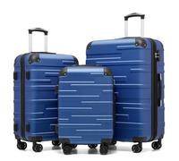 COOLIFE Koffer Set 3 TLG, M+L+XL, leicht ABS-Hartschale, Rollkoffer mit TSA | Leise 360° Rollen, Teleskopgriff, YKK-Reißverschlüsse, stoßfeste Ecken, für Familienreisen, Auslandsstudium, Skiurlaub