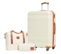 COOLIFE Koffer Set 3tlg: Luggage Set 28 Zoll Groß Hartschale Koffer TSA | ABS, leise Rollen, Reisetasche & Kulturtasche inkl. - Ideal für Familienurlaub, Auslandsaufenthalt & lange Reisen