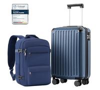 COOLIFE Ryanair Kabinenkoffer-Set 2tlg - 55x35x20+40x30x20 cm EasyJet TSA
