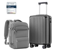 COOLIFE Ryanair Kabinenkoffer-Set 2tlg - 55x35x20+40x30x20 cm EasyJet TSA
