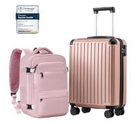 COOLIFE Ryanair Kabinenkoffer-Set 2tlg - 55x40x20+40x30x20 cm EasyJet TSA