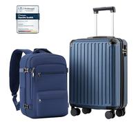 COOLIFE Ryanair Kabinenkoffer-Set 2tlg - 55x40x20+40x30x20 cm EasyJet TSA
