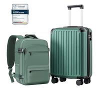 COOLIFE Ryanair Kabinenkoffer-Set 2tlg - 55x40x20+40x30x20 cm EasyJet TSA