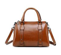 Coolives Damen Tasche aus Leder Handtasche Henkeltasche Umhängetasche Schultertasche Braun EINWEG