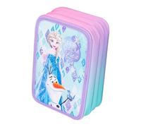 CoolPack Disney Frozen Etui Jumper 3 - 3-Fach Federmäppchen gefüllt - 46-teilig mit Stiften und Zubehör - ELSA und Olaf Motiv