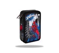 CoolPack Marvel Spider-Man 2-Fach Federmäppchen gefüllt - Schulmäppchen mit Schreib-, Mal- & Zeichenzubehör | Etui für Schule & Freizeit