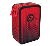 CoolPack XXL Federmäppchen, 3-Kammer-Schulpencilcase, Boys Pencil Case, Gradient Cranberry, 44-teiliges Set, 3-stöckig, Rot, F067756