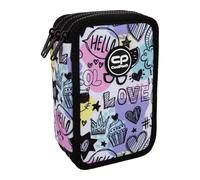 CoolPack XXL Federtasche Federmappe 3-Fach Schulstiftetui, dreifaches Federmäppchen, Federmäppchen für Mädchen, 3-stöckig, Mood, 44-teilig gefüllte Schüleretui