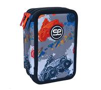 CoolPack XXL Federtasche Federmappe 3-Fach Schulstiftetui, dreifaches Federmäppchen, Federmäppchen für Mädchen, Jungen, Federmäppchen 44-teilig gefüllte Schüleretui 3-stöckig, Offroad