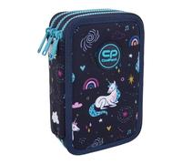 CoolPack XXL Federtasche Federmappe 3-Fach Schulstiftetui, dreifaches Federmäppchen, Federmäppchen für Mädchen, Federmäppchen 44-teilig gefüllte Schüleretui 3-stöckig, MRS Unicorn